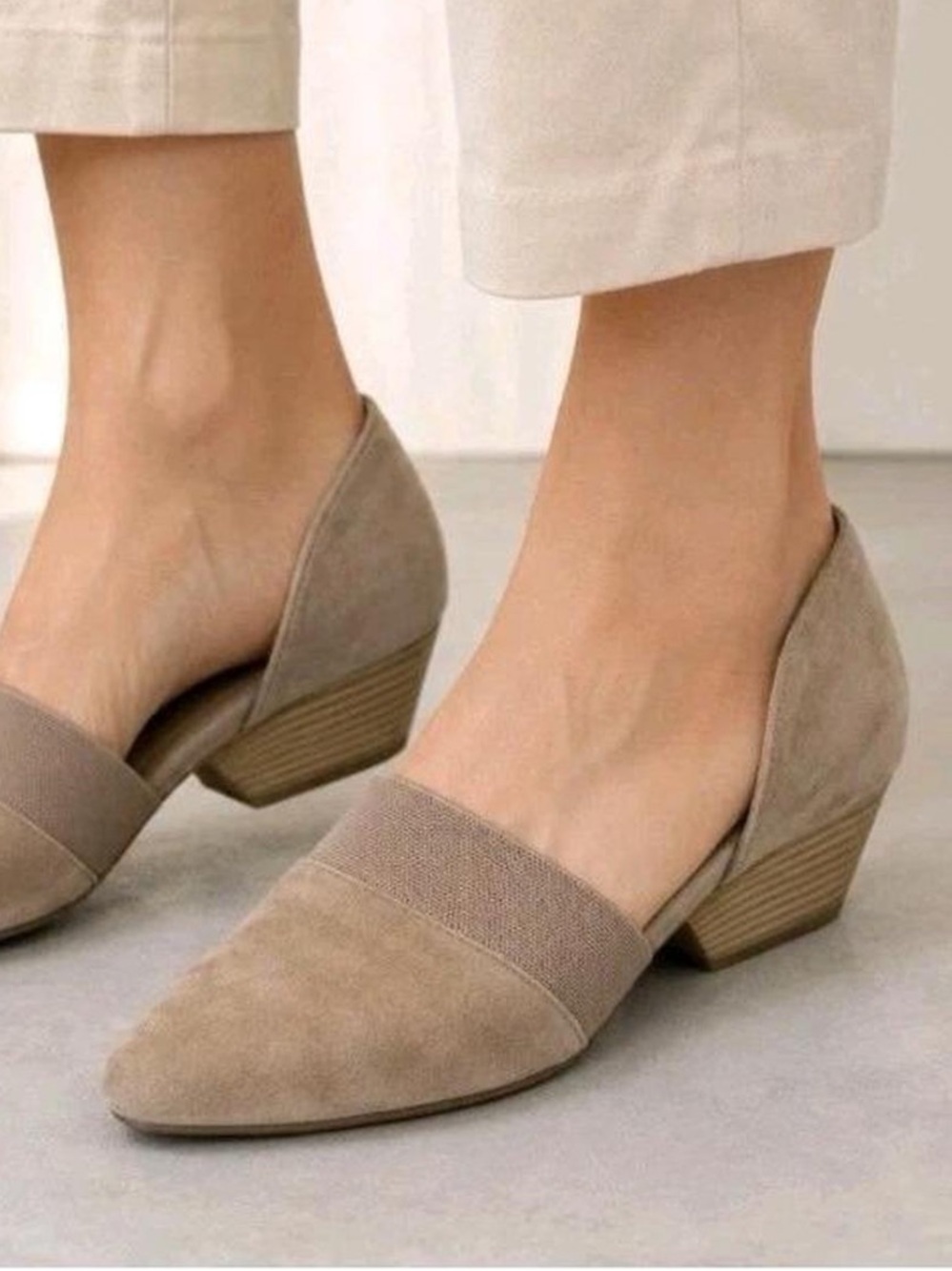 Eileen fisher beige nude pointed toe slip on shoes smart size 8